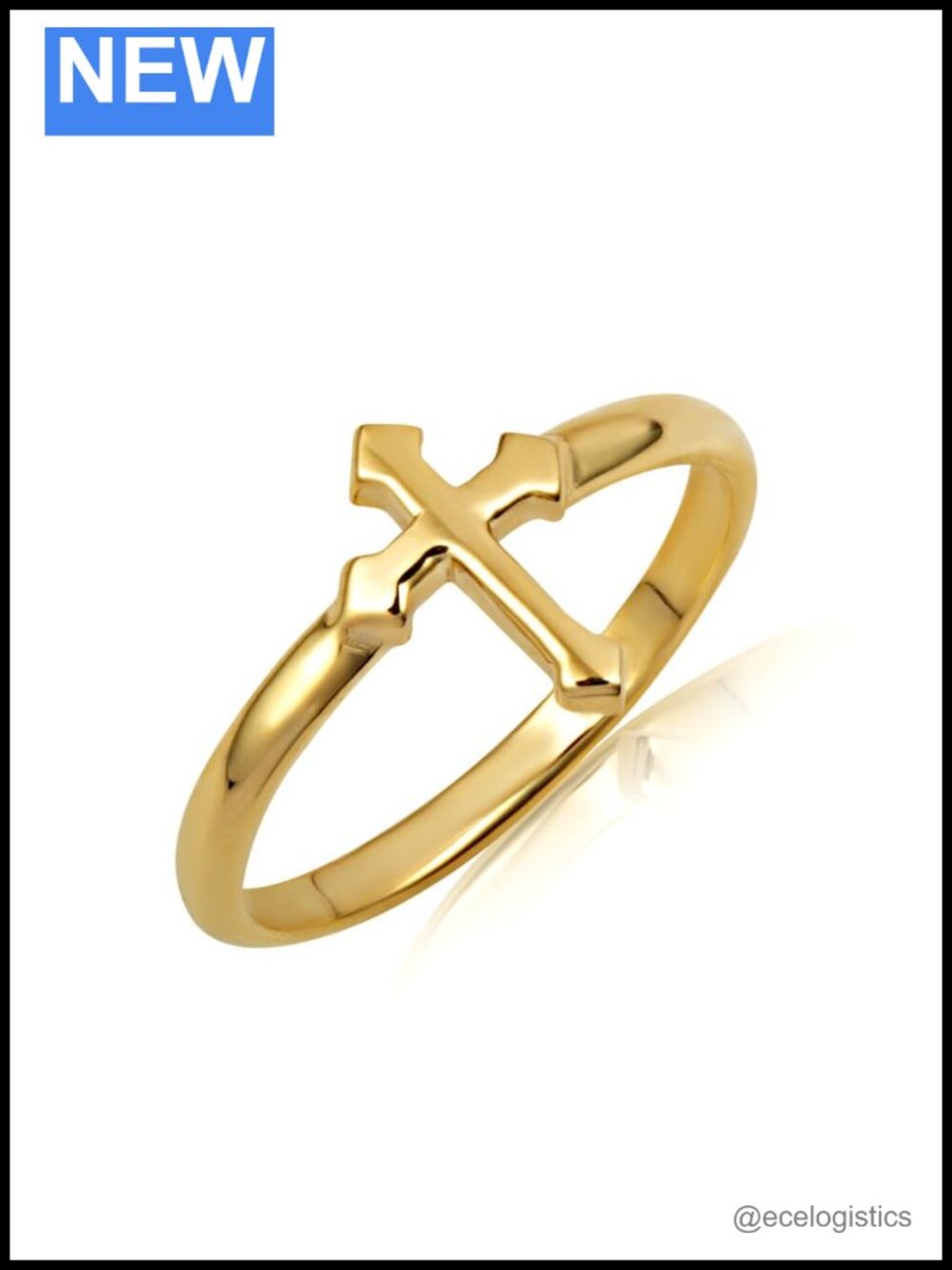 Religious Cross Faith Ring Real Solid 10K Gold